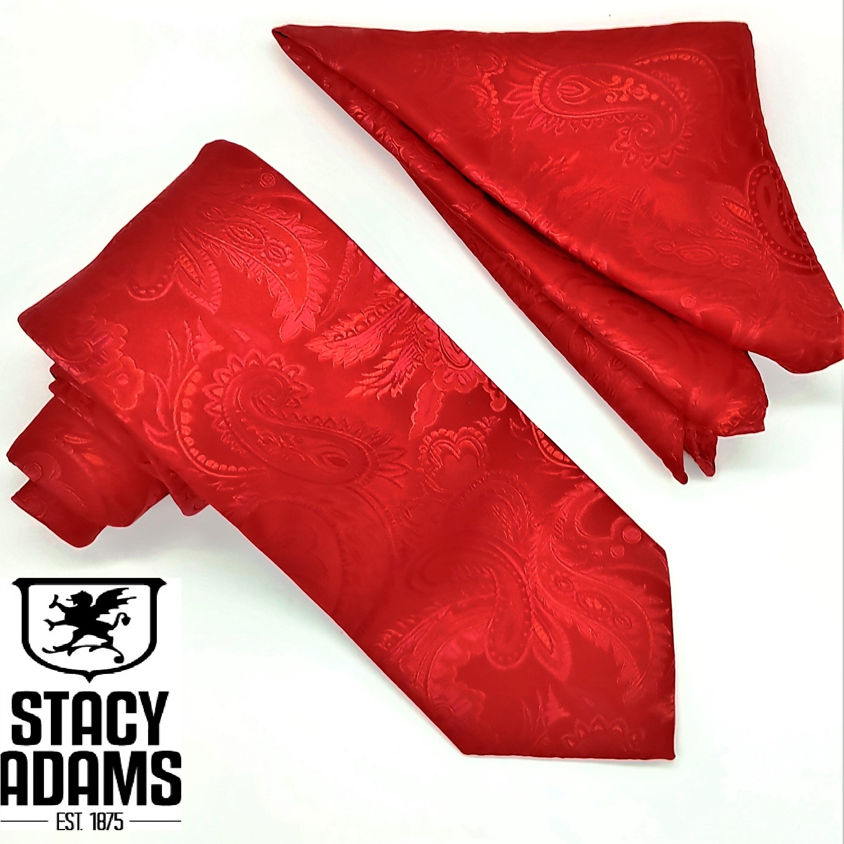 red paisley tie set